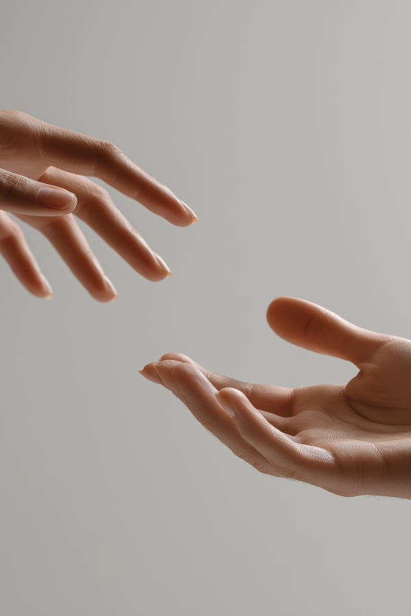dimgba_Minimalist_studio_photo_of_two_human_hands_reaching_towa_1a4163b4-3870-441c-b3eb-08cc2c65c6e8